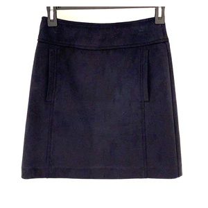 LOFT Suede Mini Skirt in Navy